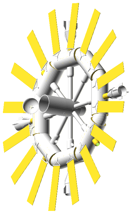 Visual of the modular commercial space station in orbit